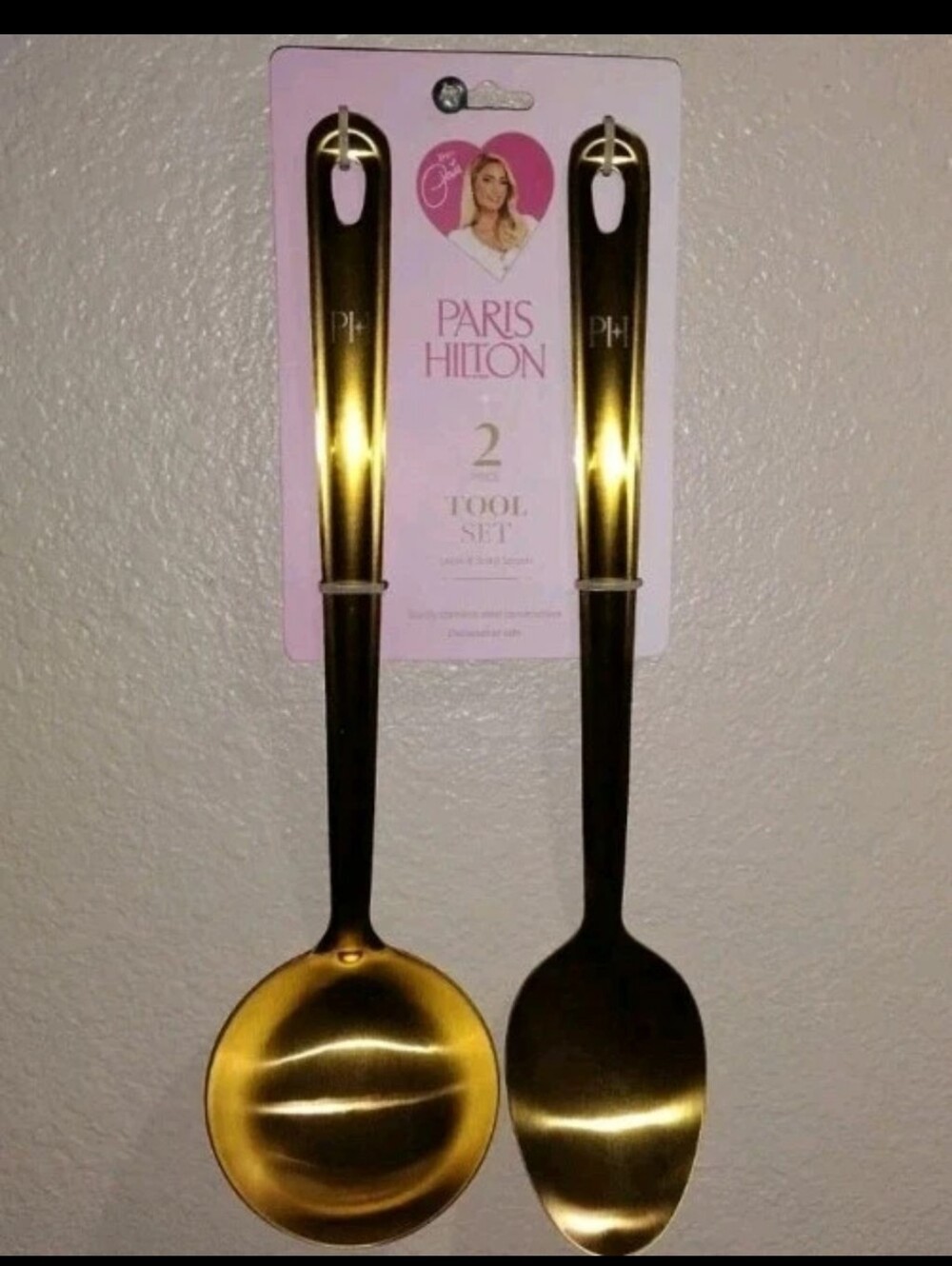 Paris Hilton Gold 2-Piece Serving Spoon Set